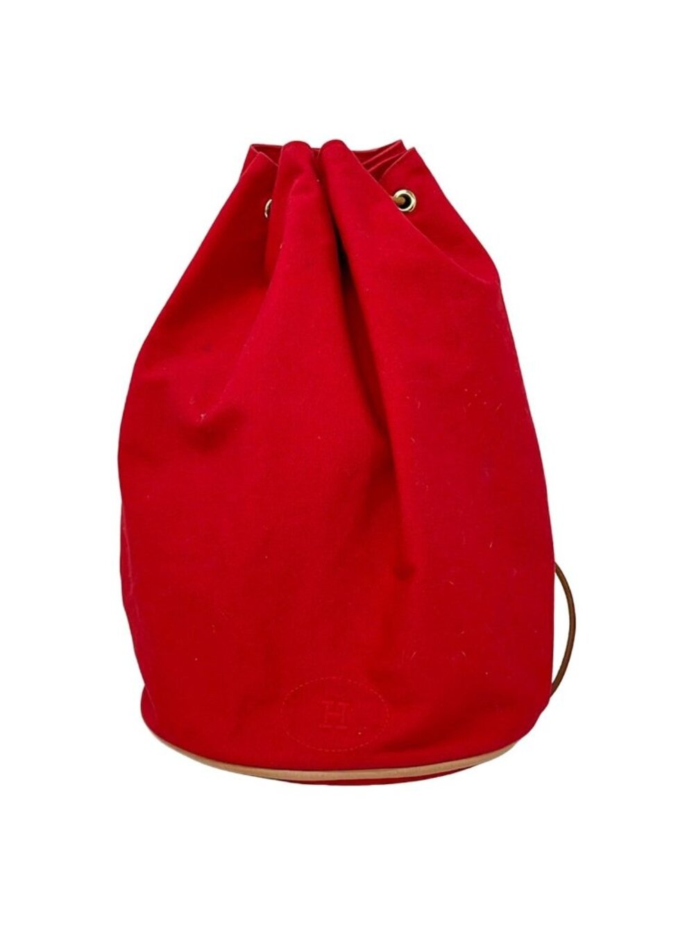 Hermes Backpack Matro Marcel Red Dark Brown Drawstring